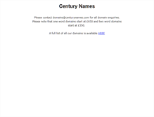 Tablet Screenshot of centurynames.com
